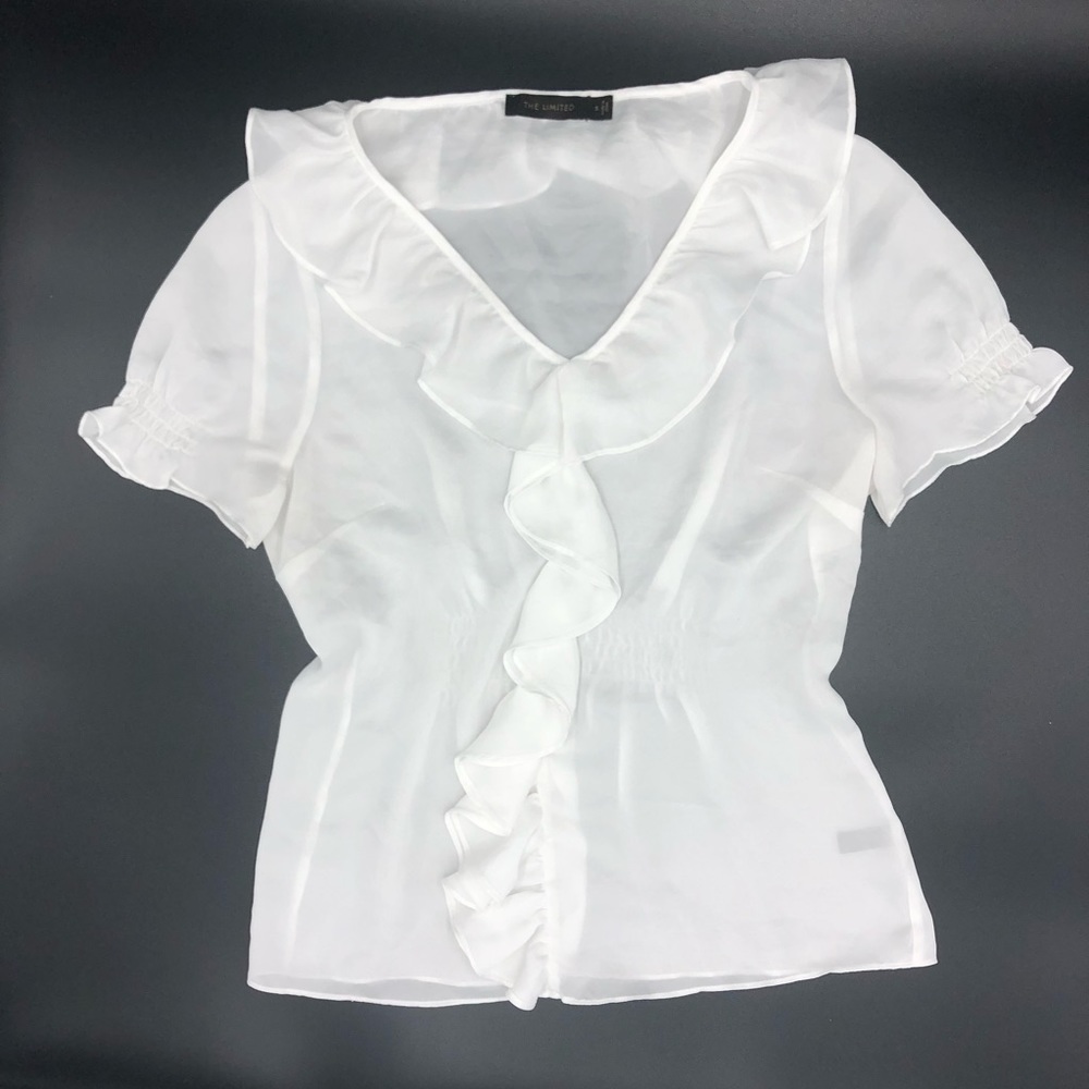 The Limited Sheer Ruffle Top